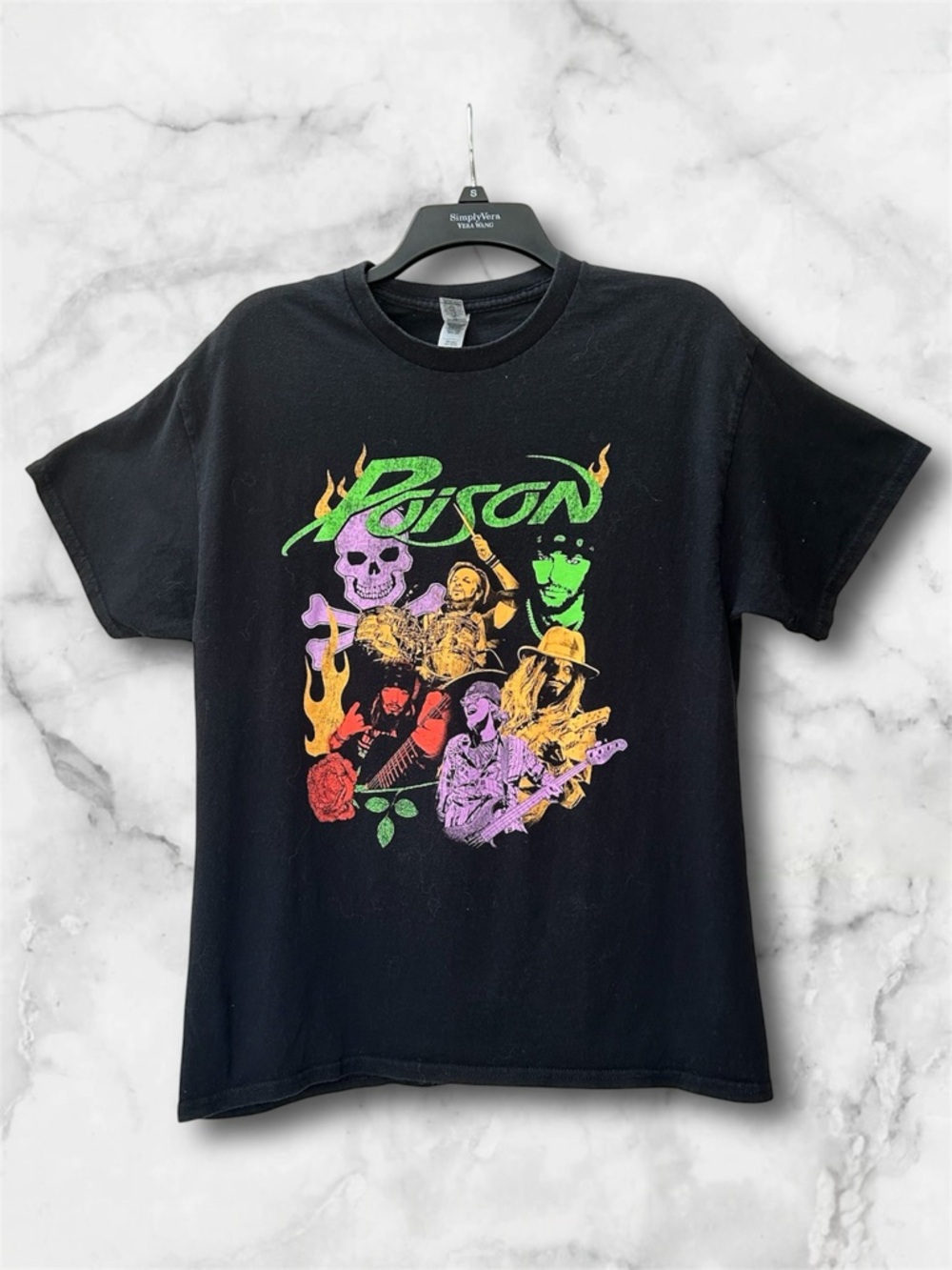 Gildan Official Poison The Stadium Tour 2022 Band Shirt Rock Concert Black Sz L